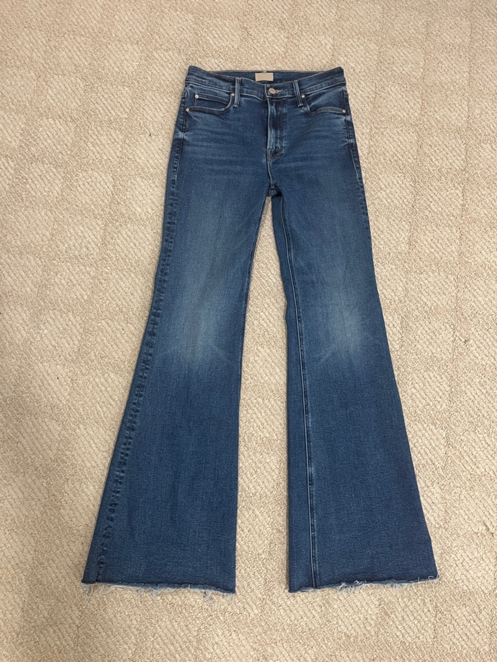 New High-Rise Flared Jeans in Dark Blue - Women